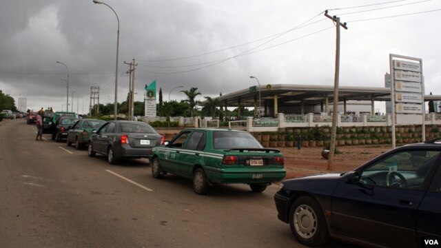 One of the few gas stations open in Abuja on August 23, 2012.  Motorists said they waited at least 13 hours to make it to the front of the line.