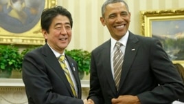 Japanski premijer Šinzo Abe i predsednik Barak Obama tokom susreta u Beloj kući