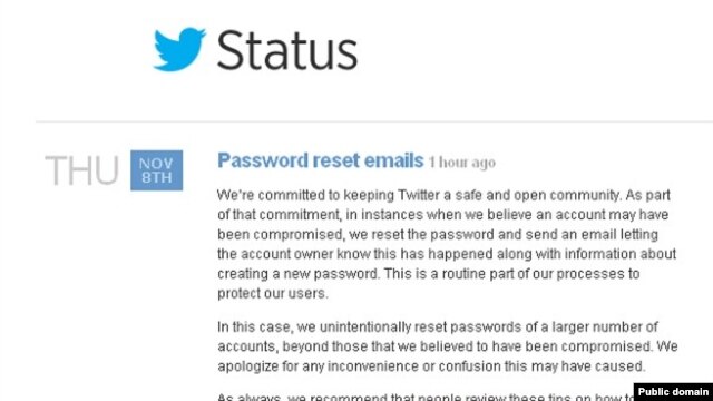 Screenshot of Twitter apology
