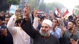 A wannan hoto ana ganin magoya bayan shugaba Morsi ne suke zanga zangar nuna goyon baya.