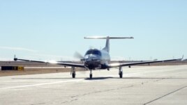 A PC-12 Pilatus on the runway at Hurlburt Field, Fla. (U.S. Air Force photo/Airman 1st Class Evelyn Chavez)