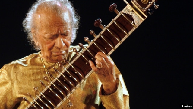 Indian sitar player Ravi Shankar performs in Kolkata, India, on Feb. 7, 2009.