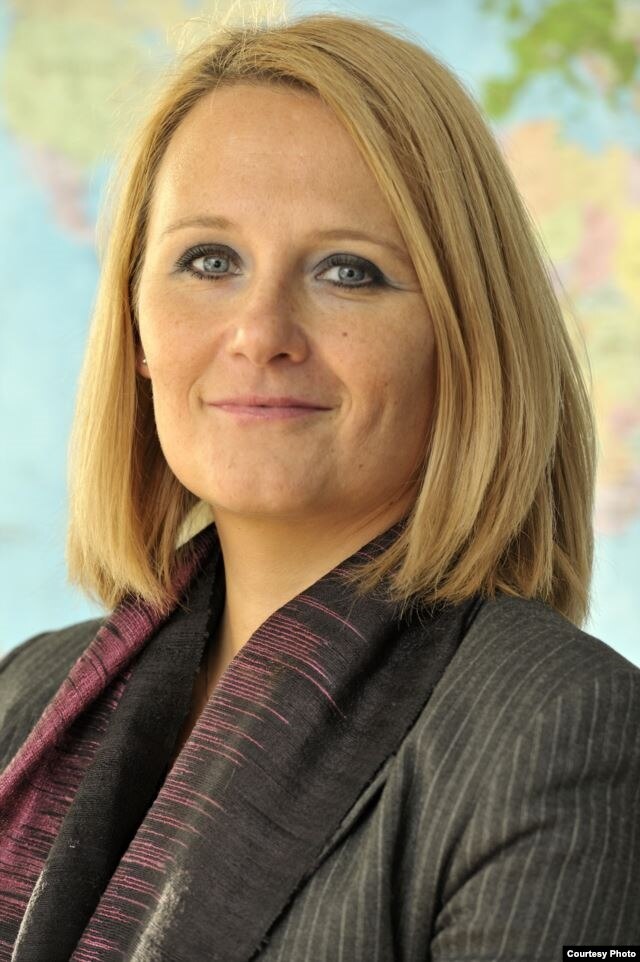 Bà Maja Kocijancic, nữ phát ngôn viên của người phụ trách chính sách đối ngoại của Liên hiệp châu Âu