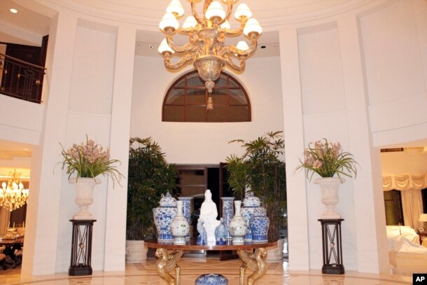 FILE - Photo provided by U.S. Immigration and Customs Enforcement (ICE) shows the interior of the Malibu, California, mansion of the son of Equitorial Guinea's president, Teodoro Nguema Obiang Mangue, during the execution of a search warrant.