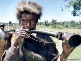 An Ogiek man in traditional dress