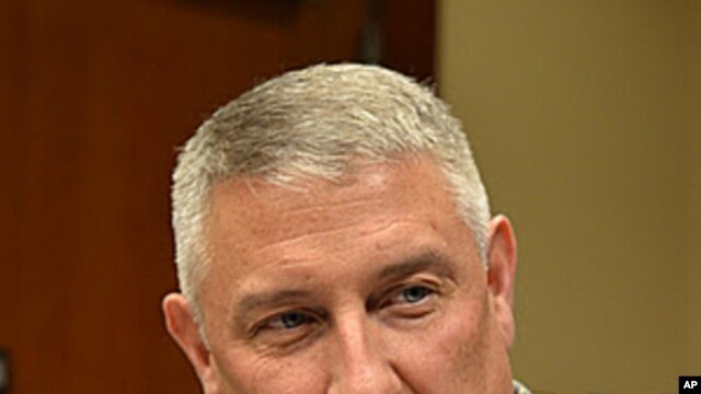 Sergeant Major of the US Army, Raymond Chandler III, speaking to reporters at 8th Army HQ, (Yongsan, Seoul, November 7, 2011)