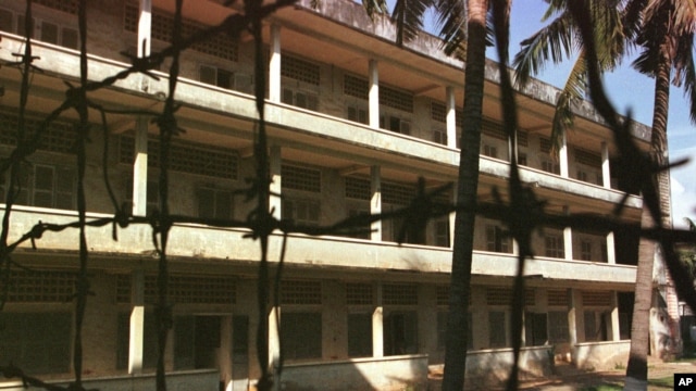 Tuol Sleng, the Khmer Rouge's infamous detention and torture center in Phnom Penh, one of several Khmer Rouge strongholds under the authority of Kang Kek Iev. (AP Photo/Andy Eames)