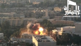 Image from Jabhat al-Nusra video that claims responsibility for September bombing of army headquarters in Damascus. (AFP)