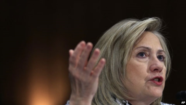 US Secretary of State Hillary Clinton speaks at a hearing on National Security and Foreign Policy Priorities in the Fiscal Year 2012 International Affairs Budget before the Senate Foreign Relations Committee on Capitol Hill in Washington, March 2, 2011