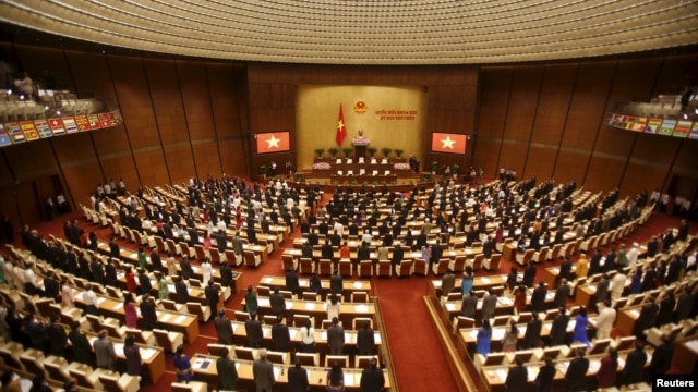 Nghị trường kỳ họp Quốc hội Việt Nam kỳ 9 tại Hà Nội trong phiên khai mạc ngày 20/5/2015.