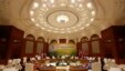 Workers prepare the venue for the upcoming ASEAN Summit at the new Brunei