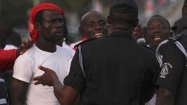 Supporters of presidential candidate Nana Akufo-Addo of the opposition New Patriotic Party (NPP) protest at the electoral commission in Accra December 9, 2012.