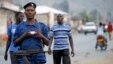 FILE - Burundi police patrol the streets of Musaga district in the capital, Bujumbura, after the results of the presidential elections were released, July 24, 2015.