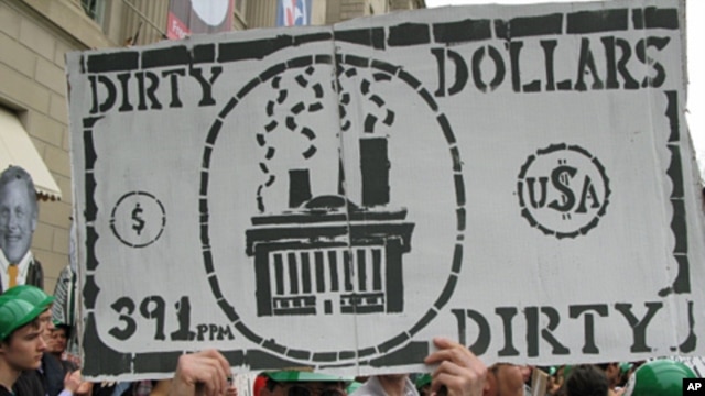 Protesters also called on energy companies to pay more taxes, April 18 2011