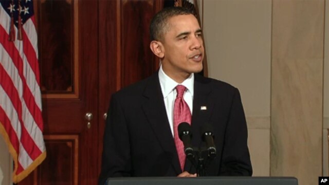 President Barack Obama talks about Egypt at the White House, February 1, 2011