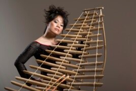 Ngoài đàn tranh, nghệ sĩ Vân Ánh còn chơi được nhiều nhạc cụ dân tộc Việt Nam khác như đàn T'rung (Ảnh: Christine Jade)