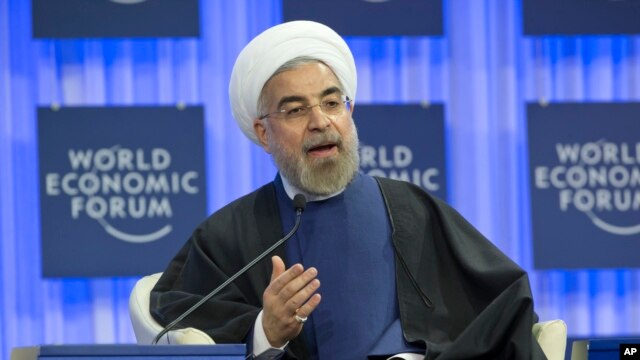 Tổng thống Iran Hassan Rouhani tại Diễn đàn Kinh tế Thế giới ở Davos, Thụy Sĩ