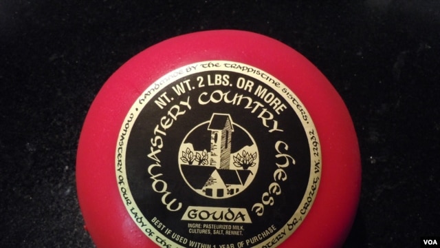 The finished product - gouda cheese made by the nuns of Our Lady of the Angels Monastery in the foothills of Virginia's Blue Ridge Mountains. (VOA/J. Taboh)