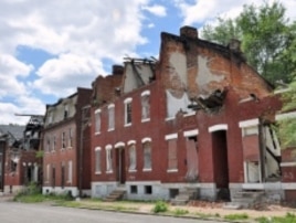 Abandoned houses are a common sight in the Old North St. Louis neighborhood.