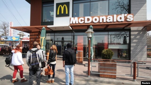 Nhà hàng McDonald tại thành phố Simferopol  ở Crimea, ngày 4/4/2014.