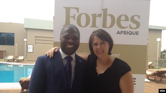 Lucien Ebata (l) is founder and proprietor of the newly launched magazine, Forbes Afrique and Ann Norman, (r) managing director, Norman Communications.  