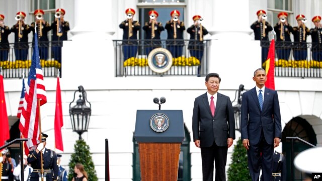 Tổng thống Obama đón tiếp ông Tập Cận Bình đến Toà Bạch Ốc, ngày 25/9/2015.
