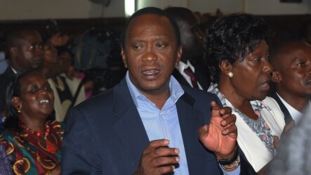 Kenya's President-elect Uhuru Kenyatta attends a church service Mar. 31, 2013 at St Austin catholic church in Lavingtone, Nairobi.