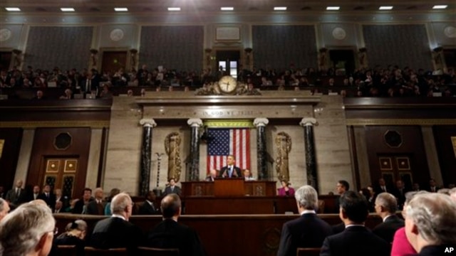President Barack Obama gives his State of the Union address on Capitol Hill in Washington Feb. 12, 2013