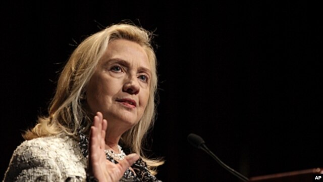 U.S. Secretary of State Hillary Clinton speaks to The Economic Club of New York, October 14, 2011.