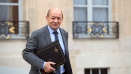 French Defence Minister Jean-Yves Le Drian at Elysee presidential Palace, Feb. 6, 2013