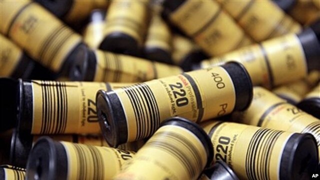 Kodak medium format film is loaded into a hopper for packaging in Rochester, N.Y., May 26, 2011.