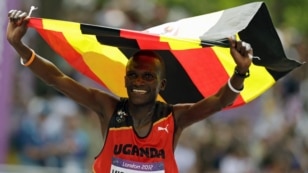 Stephen Kiprotich of Uganda wins the marathon.