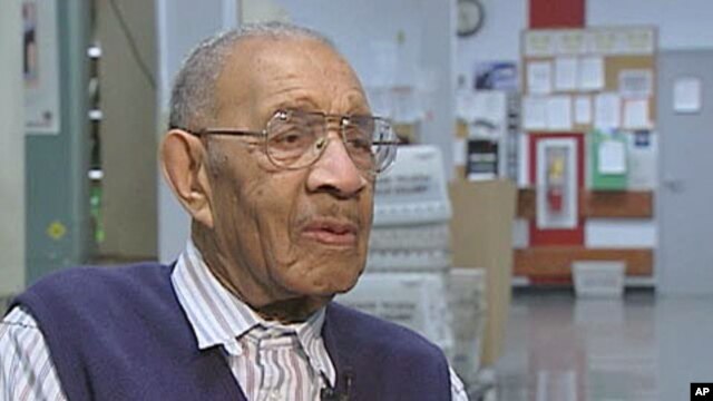 Mazerine Wingate, 100 years old, has sharp eyesight, drives a car, still goes to work six days a week at a post office in the eastern state of Maryland, and advises it's important to keep moving, February 2011