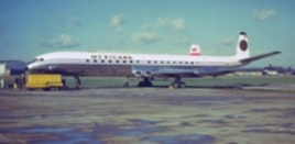 The museum's Comet in its original Mexicana livery.