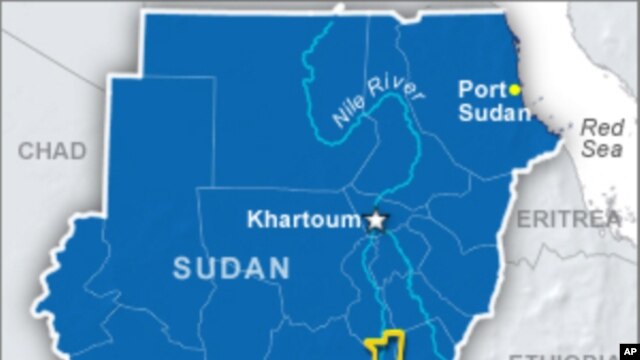 Map of Sudan and South Sudan