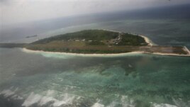 Aerial view of Pagasa Island, part of the disputed Spratly group of islands, in the South China Sea located off the coast of western Philippines (file photo)