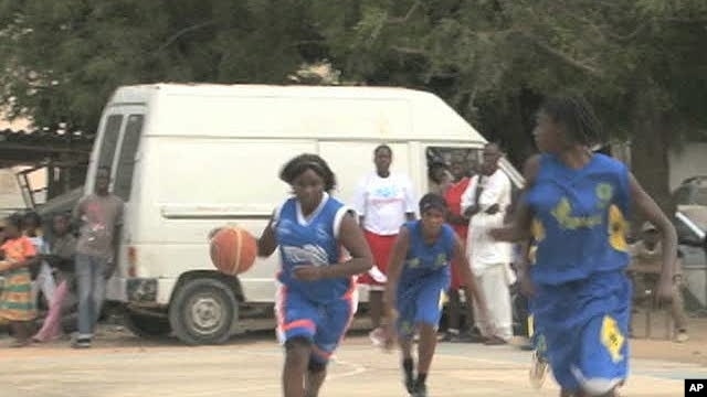 Girls in Dakar, Senegal play basketball in Anne Marie Dioh's after-school program