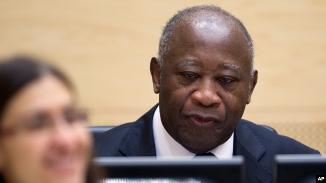 Former Ivory Coast President Laurent Gbagbo at International Criminal Court (file photo)