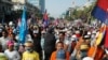 Protesters Call for Hun Sen to Resign