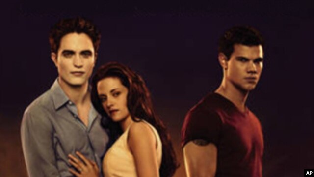 The lead characters in the "Twilight Saga," (from left) Edward, Bella and Jacob.