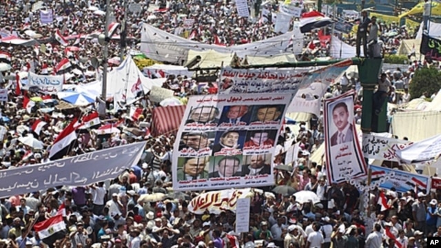 Egyptians crowd at Tahrir Square in Cairo, the focal point of the uprising,  to demand justice for victims of Hosni Mubarak's regime and press the new, military rulers for a clear plan of transition to democracy, July 8, 2011