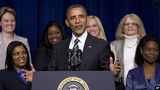 President Obama addresses White House Forum on Women and the Economy, April 6, 2012.
