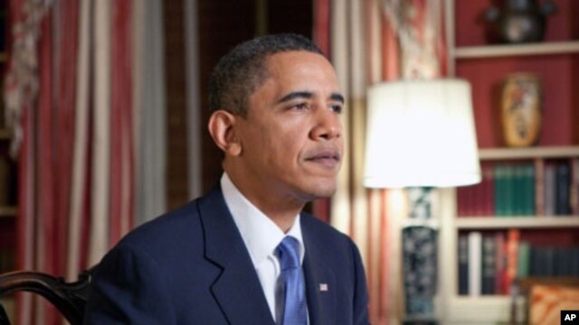 US President Barack Obama delivers the weekly speech, 30 Jan 2010