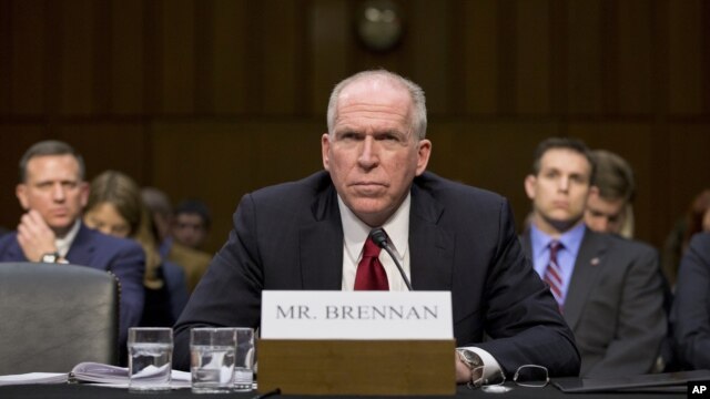 CIA Director nominee John Brennan defends President Barack Obama’s policies in the war on terror as he testifies on Capitol Hill in Washington, February. 7, 2013, during his confirmation hearing before the Senate Intelligence Committee. 