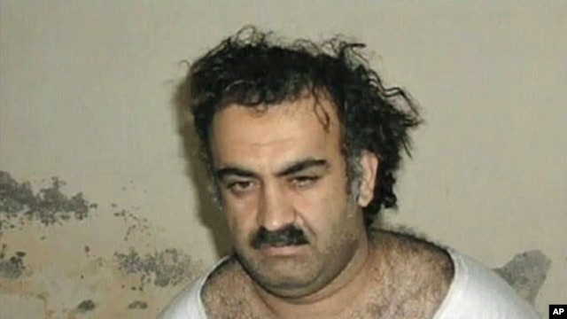 A photo of alleged Sep 11, 2001 mastermind Khalid Sheikh Mohammed soon after he was arrested (file photo)