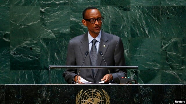 Rwanda president Paul Kagame addresses the 69th United Nations General Assembly at the U.N. headquarters in New York September 24, 2014.