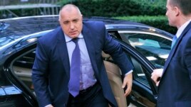 Bulgaria's outgoing Prime Minister Boiko Borisov at EU council headquarters, Brussels, Feb. 7, 2013.