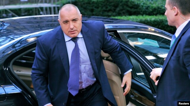 Bulgaria's outgoing Prime Minister Boiko Borisov at EU council headquarters, Brussels, Feb. 7, 2013.