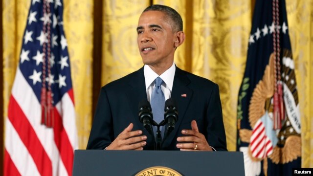 U.S. President Barack Obama holds a news conference in the East Room of the White House in Washington, Nov. 5, 2014. 