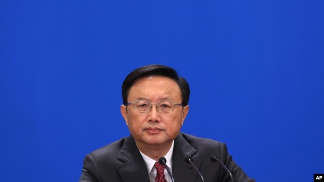 Chinese Foreign Minister Yang Jiechi attends a news conference in Beijing's Great Hall of the People, China, March 9, 2013. 